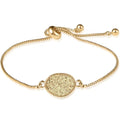 Humble Chic NY Simulated Druzy Chain Bracelet for Women - Boho Stackable Adjustable Bolo Slider Bracelet - color: Gold - Gold Stone