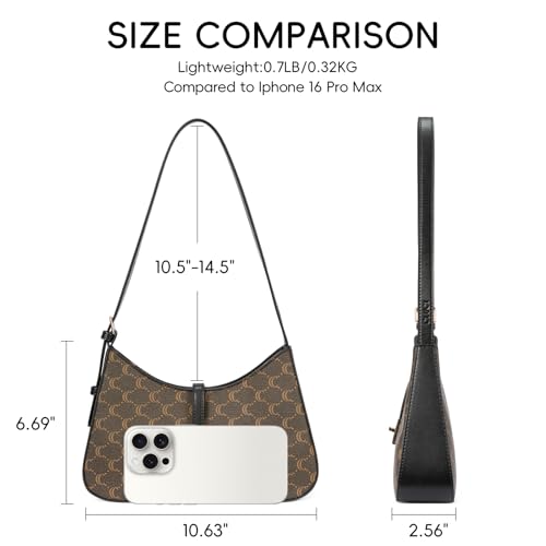 CLUCI Jacquard Purses for Women, Shoulder Bag, Handbag Hobo Bags Crossbody Purse with Adjustable Strap - color: B-coffee Jacquard-small