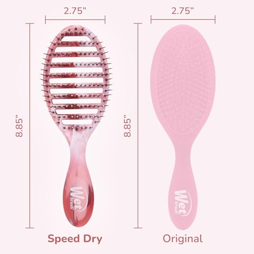 Wet Brush Speed Dry Hair Brush, Pink (Sweet Seaglass) - Vented Design & Soft HeatFlex Bristles Are Blow Dry Safe - Ergonomic Handle Manages Tangles - Pain-Free Hair Accessories - color: Seaglass Pink, size: 1 Count (Pack of 1)