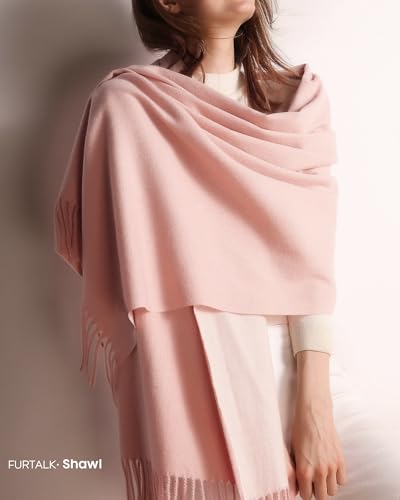FURTALK Pashmina Shawl Wraps for Women Evening Dresses Blanket Scarves Fashion Scarf Wedding Gifts - color: 09-baby Pink