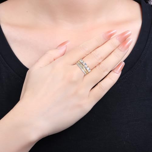 Stackable Rings Set for Women with 5A Cubic Zirconia Gift for Statement Rings Promise Rings Party Favor Ring-packs - style: Rings Set 1