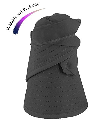 Sun Hats for Women Wide Brim Sun Hat UV Protection Caps Floppy Beach Packable Visor - color: Khaki