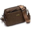 Alldaily Small Triple Zip Crossbody Purse for Women, Vegan Leather Phone Bag with Wide Shoulder Strap - color: Chocolate