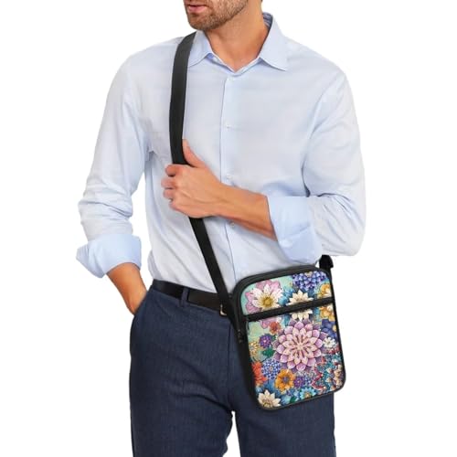 Womens Crossbody Bag Cell Phone Purse Wallet Small Shoulder Handbag for Workout Travel Gym - color: Coloured Mandala