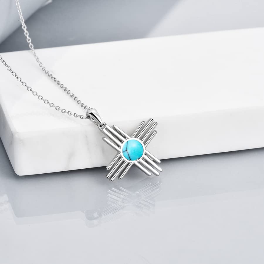 TIGER RIDER Zia Sun Symbol Necklace 925 Sterling Silver Moonstone/Opal/Obsidian/Carnelian Necklace New Mexico Jewelry for Women
