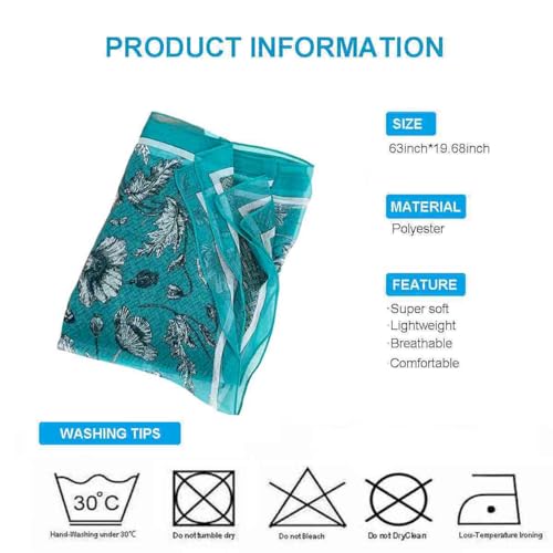 Xyueanlo Fashion Scarves for Women Lightweight Elegant Scarf Sunscreen Wraps Shawls - color: Lake Blue