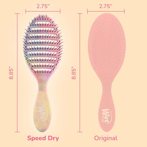 Wet Brush Speed Dry Hair Brush - Stripes (Color Wash) - Vented Design and Ultra Soft HeatFlex Bristles Are Blow Dry Safe With Ergonomic Handle Manages Tangle and Uncontrollable Hair - Pain-Free - color: Color Wash Stripes, size: 1 Count (Pack of 1)