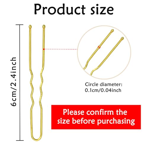 330 Count U Shaped Hair Pins Blonde, YINGFENG 2.4inch Gold Bun Pins Bun Hair Pins for Women Girls with Storage Box, Hair Accessories for All Hair Types - color: Gold(2.4Inch)