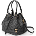 Bucket Purse For Women With Chic West Hobo Style | Drawstring Closure, Shoulder Handbag, Tote Purse, Pockets Design - color: Black