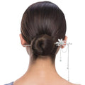 KALLORY Hair Stick for Women Tassel Flower Hairpin Lightweight Retro Hair Fork for Buns Wedding Party Styling Tool
