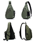 TurnWay Water-Proof Sling bag/Crossbody Backpack/Shoulder Bag with USB Charging Port for Travel, Hiking, Cycling, Camping - color: Green