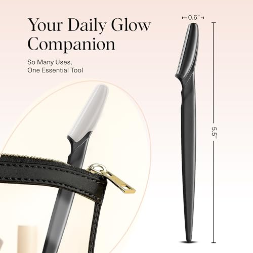 Kitsch Dermaplane Razor for Women Face – Face Razors for Women & Men, Eye Brow Razors & Face Shaver – Exfoliating Facial Razor & Dermaplaner as Skin Care Tool for Smoother Skin - Black, 6 pcs - color: Black, size: 6 Count (Pack of 1)