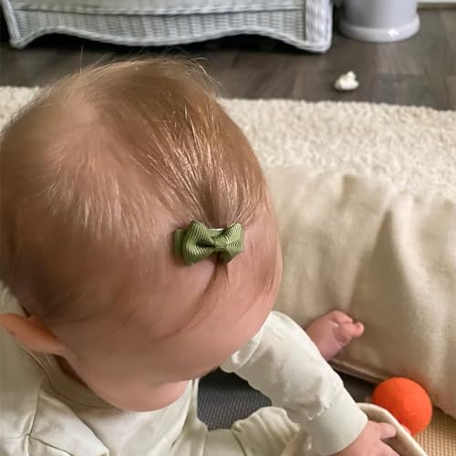 CÉLLOT 40pcs Mini 1.2" Grosgrain Ribbon Snap Clips - Tiny Fine Thin Hair Bows in Pairs for Baby Girls, Toddlers, and Infants - color: 40pcs/20color