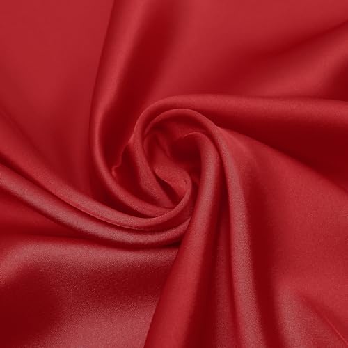 RIIQIICHY 35 Inch Head Scarf for Women Hair Scarf Like Silk Scarf Square Scarf Bandanas for Women - color: Red