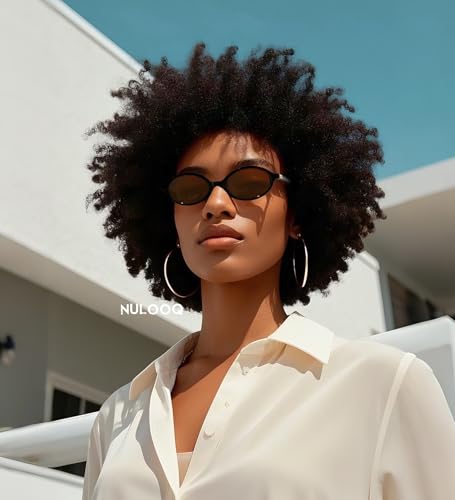 NULOOQ Retro Oval Sunglasses for Women 90s Trendy Vintage Small Round Sunnies Shades - color: A4* (Black/Brown + Dark Brown/Brown) - 2 Pack
