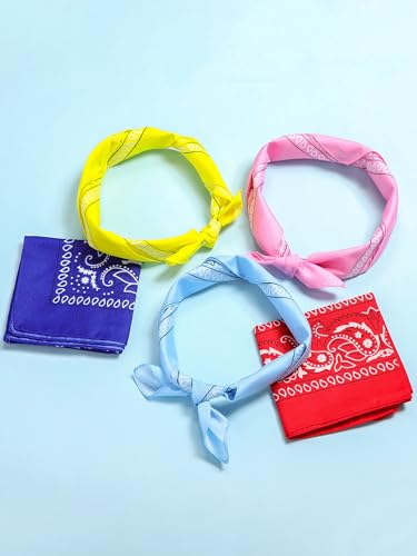 Unittype 48 Pieces Paisley Bandana Novelty Unisex Cowboy Headband Sports Bandannas Scarf Outdoor for Western Party Costume - color: Summer Assorted Color, style: Classic