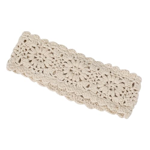 ZLYC Women Headband Handmade Crochet Knit Boho Flower Hair Bands (Crochet White) - color: Crochet White