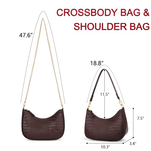 KKXIU Shoulder Bag for Women Cute Hobo Purses and Handbags Retro Clutch Underarm Purse | Cute - color: Ecoffee