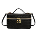 Trendy Shoulder Bags for Women Mini L19 Square Box Satchel Bag Cute PU Leather Crossbody Purse with Adjustable Strap - color: Black
