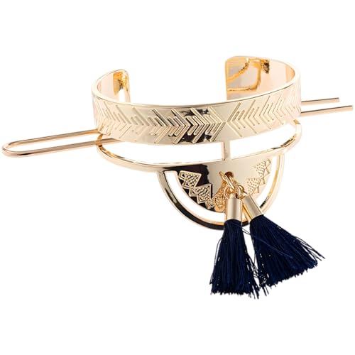 Tassel Hair Stick For Women, Hair Cuff Bun Set, Decorative Round Top Bun Holder Cage
