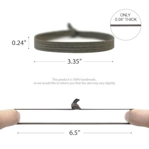 HAVHAF Knotted Hair Ties - No Damage Crease or Breakage, Elastic Ties for Men with Long, Curly, Thick Hair, Perfect Ties for Buns (Thin (8 pcs), Mud) - color: Mud