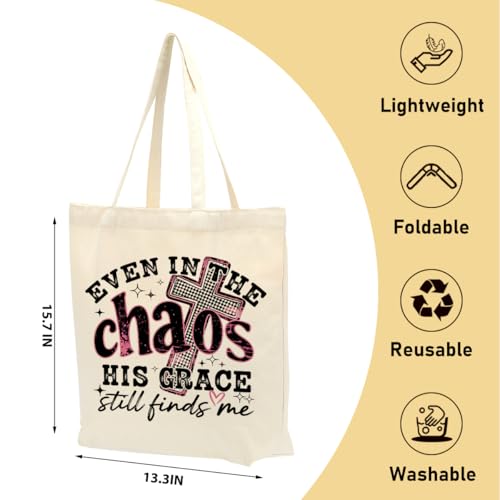 Christian Gifts for Women, Floral Faith Canvas Tote Bag, Faith Gifts for Women Mom Inspirational - color: Inspirational 772