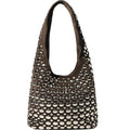 Fashion Handbags and Purses, Beach Shoulder Bags, Travel Braided Top Handle Tote Bag - color: Coffee