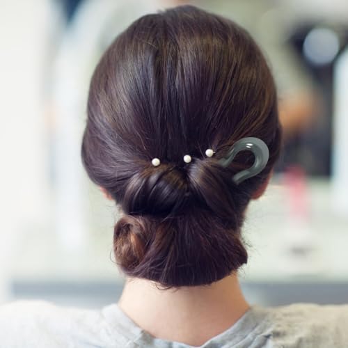 minkissy French Hair Pins 3 Pack U Shaped Hair Forks for Buns Durable Pc Material Decorative Accessories for Women Daily Wear and Special Occasions 5.11In
