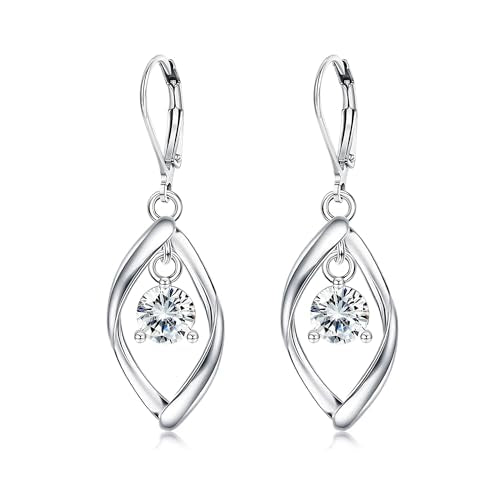 Leverback Earrings Dangle Earrings for Women Dangly Earrings Anniversary Birthday Gifts for Women - style: Linear-Silver