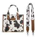 Montana West Wrangler Tote Bag for Women Aztec Western Retro Purse Top Handle Handbags - color: Angel Cow Brown