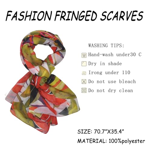 Boho Scarf for Women Lightweight Summer Scarves Fashion Shawl Wrap - color: Cr-d06