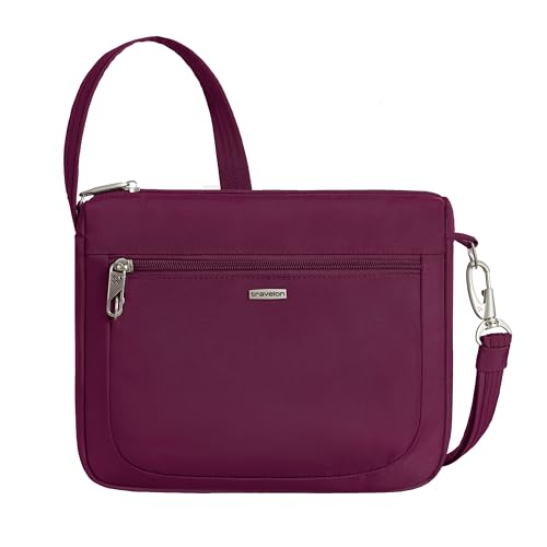 Travelon Anti-Theft Classic Small East/West Crossbody - color: Burgundy