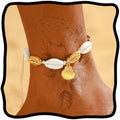 Beaded Anklets Bracelets Boho Handmade Turtle Starfish Whelk Shell Tree of Life String Ankle Bracelet Summer Beach Waterproof Barefoot Sandals Foot Jewelry for Women - color: Gold