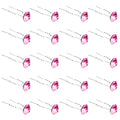 QIUTIMIY 20 Pack (Pink) Rhinestone Hair Pins Crystal Hair Clips for Bridal Wedding Women Hair Jewelry Accessories, with Clear Container - color: Rhinestone-Pink