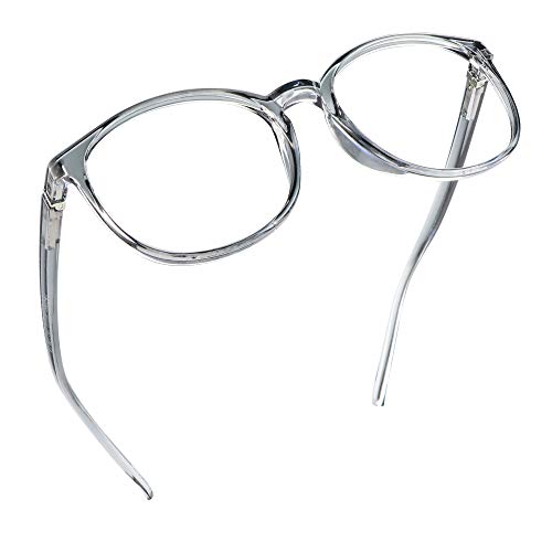 LifeArt Round Blue Light Blocking Glasses, Computer Glasses, Gaming Glasses, TV Glasses for Women Men (Clear Gray, No Magnification) - color: 09_days_clear Grey, size: +0.00(No Magnification)