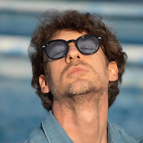 SORVINO Retro Round Sunglasses for Men Women Vintage Unisex Stylish Small Circle Tinted Sun Glasses 46mm - color: Black/Grey