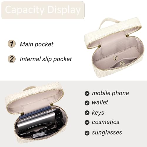 Trendy Shoulder Bags for Women Mini L19 Square Box Satchel Bag Cute PU Leather Crossbody Purse with Adjustable Strap - color: Beige