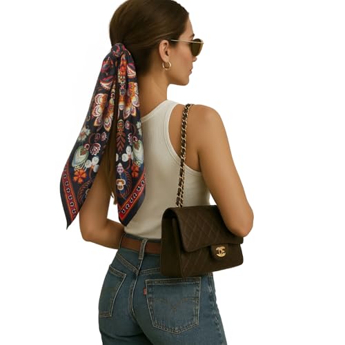 RIIQIICHY Women Head Hair Scarf Like Satin Silk Scarf Sleeping Hair Wrapping Night 27.5" - color: C009