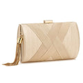 Women Clutch Bag Evening bag Fringed Evening Handbag,Lady Party Wedding Clutch Purse Chain Shoulder Cross Body Bag - color: Champagne