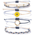 Sunflower Friendship Bracelets Boho Stackable String Bracelets Cute Trendy Gifts for Teen Girls Women - color: Grey Khaki