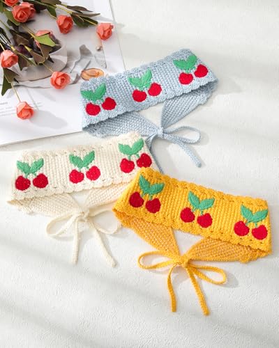HAIMEIKANG Hippie Hair Bandanas Headbands for Women Boho Headband Knit Hair Bands Floral Head Wrap for Girls(Beige + Blue + Yellow) - color: Beige + Blue + Yellow