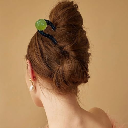 4 Pcs French Hair Forks U Shaped Hair Pins Vintage Bun Hair Sticks French Hair Pins for Women Girls,Random Style