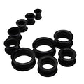 WBRWP 20/28pcs Ear Stretching kit Set: Hollow Hard/Soft Silicone Plugs and Tunnels Ear Expander Gauges Stretcher Body Piercing Jewelry - style: 20pcs Thick/Black