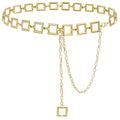 Women's Chain Belt Metal Waist Belt Chunky Belly Link Belt - color: 23025 Gold, size: L: 53.1 in