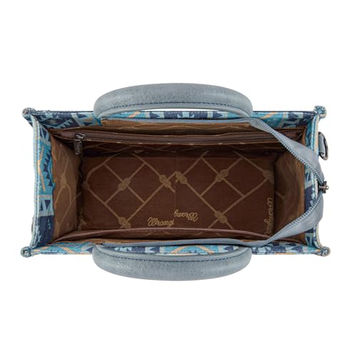 Wrangler Aztec Tote Bag for Women Boho Shoulder Purses and Handbags - color: Aztec Blue (Guitar Strap)