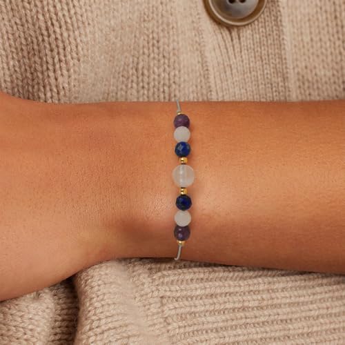 Empath Anxiety Calming Protection Bracelets Gifts for Her, Natural Healing Natural Stone Beaded Bracelet Healing Bracelets Jewelry for Women - color: Grief Loss