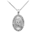 925 Sterling Silver St Christopher Medal Patron Saint of Travelers Catholic Protection Necklace