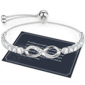 J.Fée Infinity Heart Bracelets for Women with 5A Cubic Zirconia, 925 Silver Bracelets for Women Adjustable Womens Bracelet Jewelry for Wife Girlfriend Her - color: Infinite Love#8