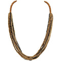 Coiris Chunky Statement Necklaces for Women Boho Multi Long Layered Strand Beaded Necklace for Women Handmade Crystal Beach Jewelry Gift - color: Black Gold