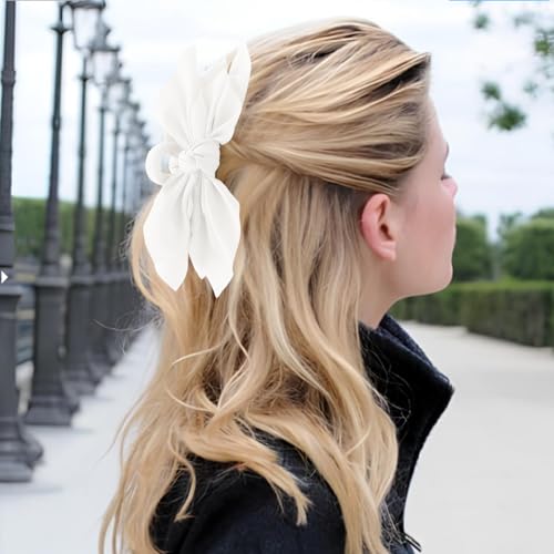 Bow Claw Clips Bow Hair Clips Black White 2PCS Big Hair Bows for Women Butterfly Styling Large Hair Clips for Thick Hair for Girls Hair Accessories for Teen - color: 2PC-Black+White